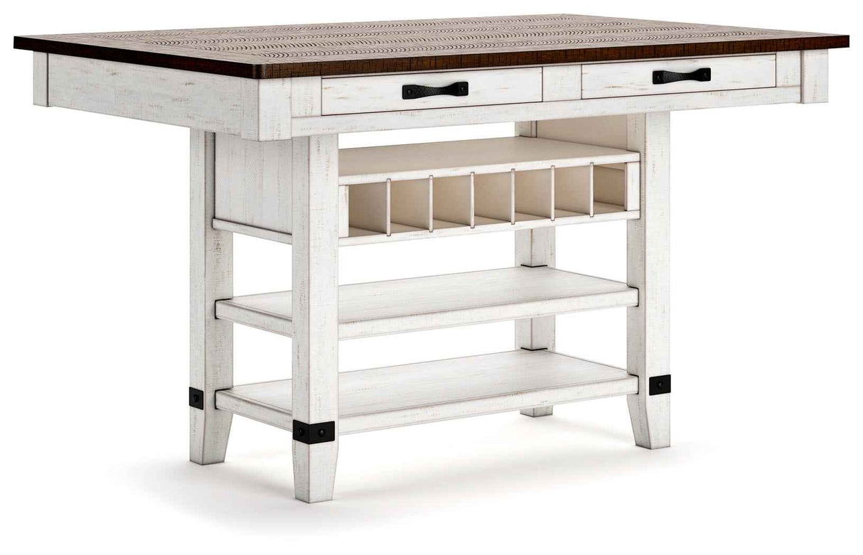Valebeck White & Brown Counter Height Set by Ashley at Eve Furniture