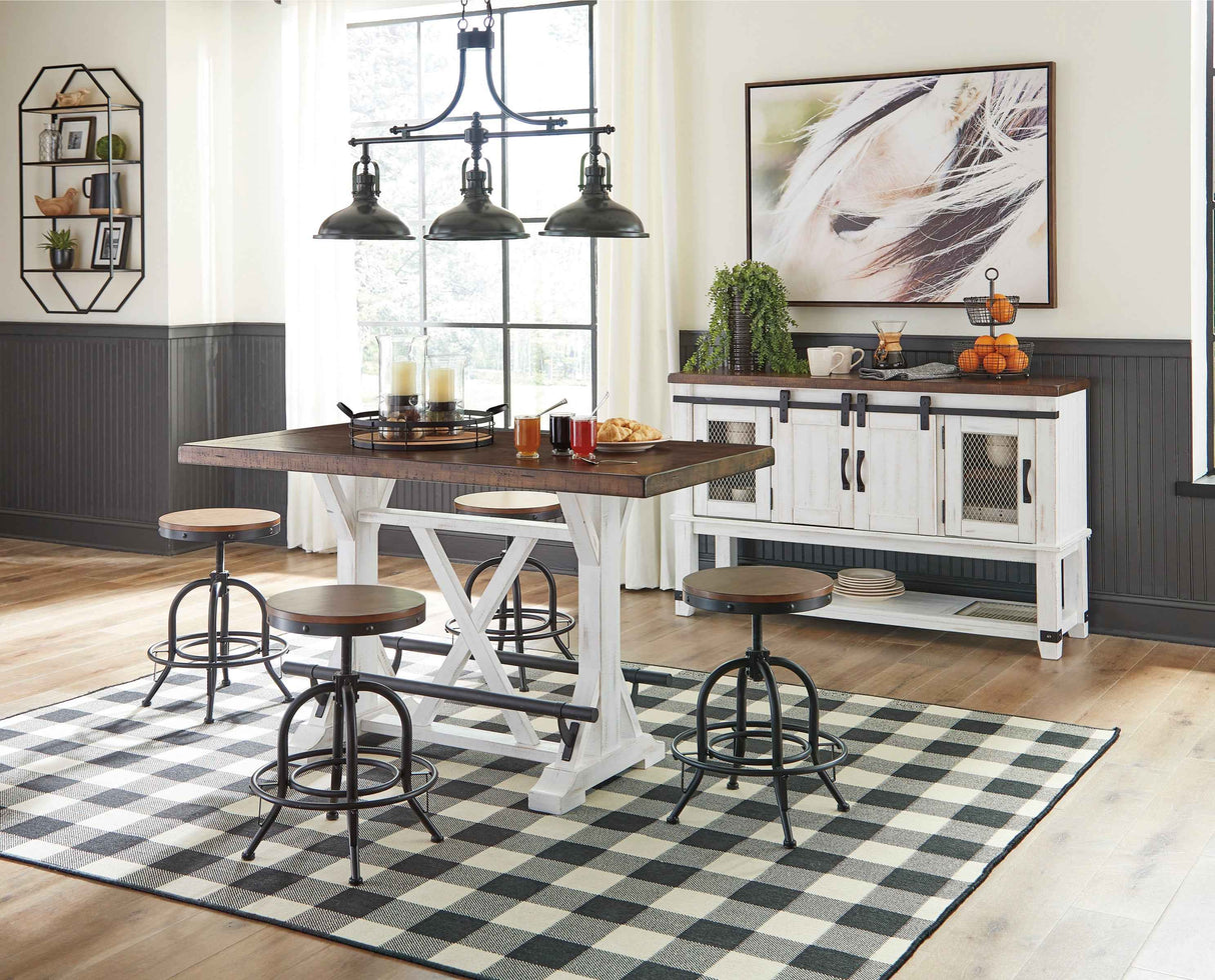 Valebeck White & Brown Counter Height Set by Ashley at Eve Furniture