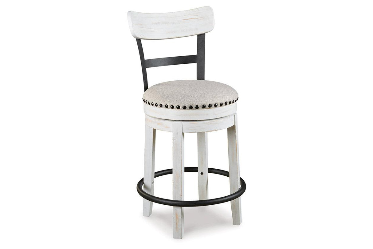 Valebeck White Counter Height Dining Table and 2 Barstools by Ashley at Eve Furniture