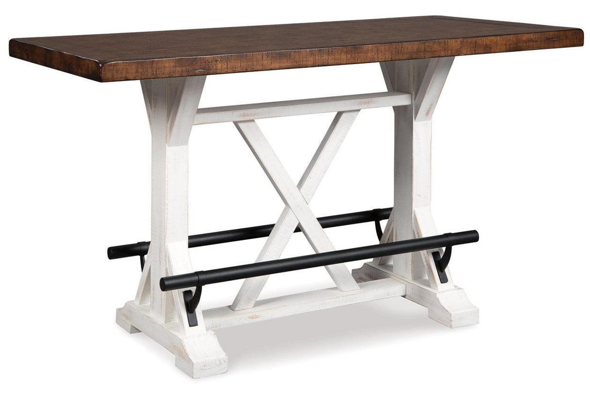 Valebeck White/Brown Counter Height Dining Table by Ashley at Eve Furniture