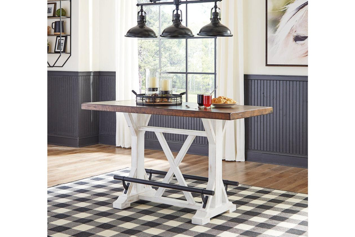 Valebeck White/Brown Counter Height Dining Table by Ashley at Eve Furniture