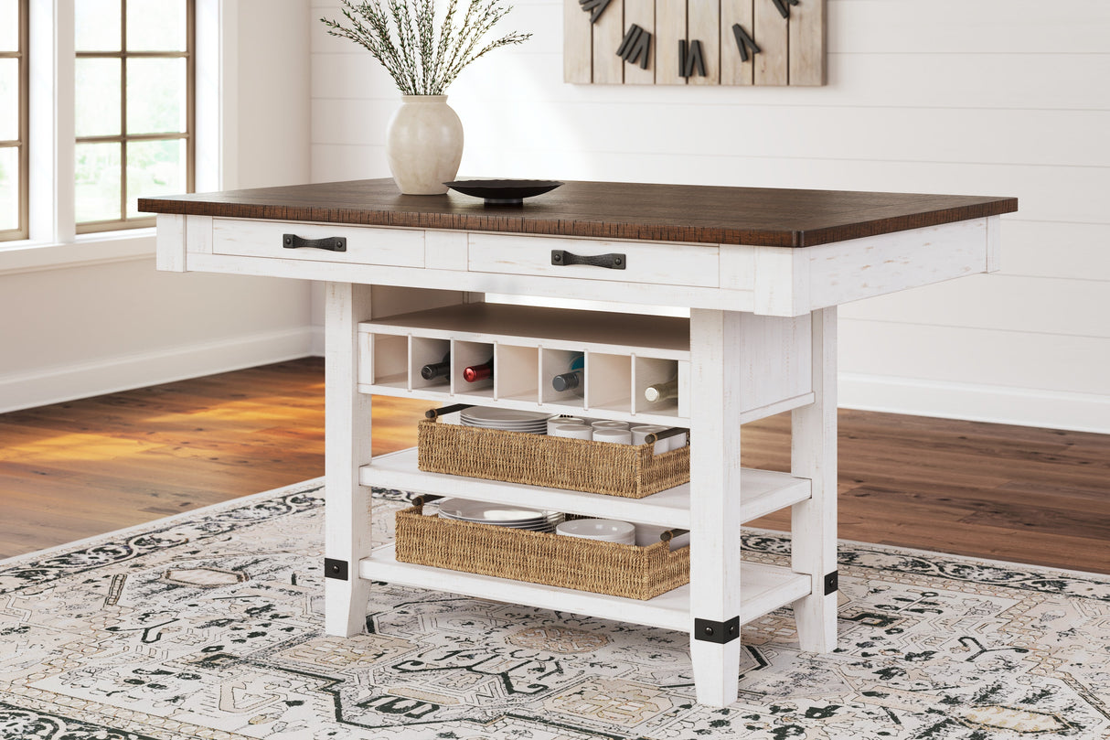 Valebeck White & Brown Counter Height Set by Ashley at Eve Furniture