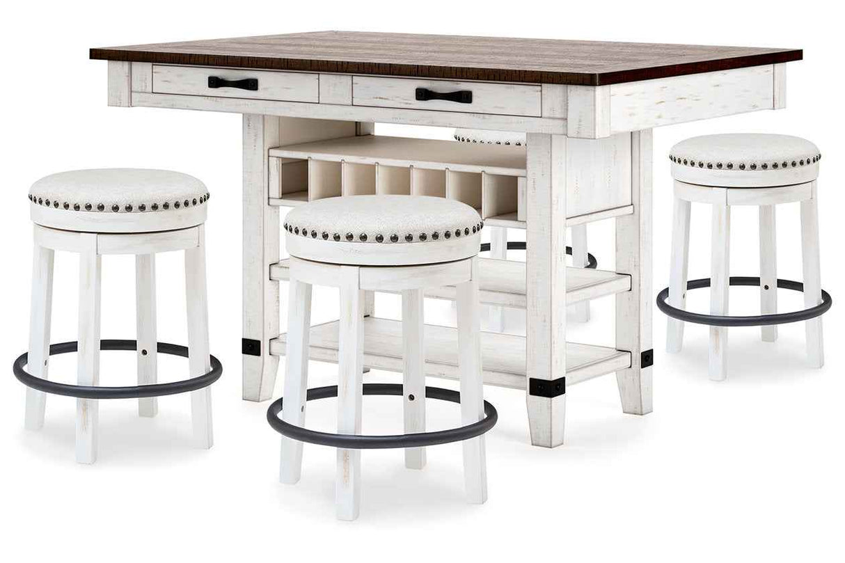 Valebeck White & Brown Counter Height Set by Ashley at Eve Furniture