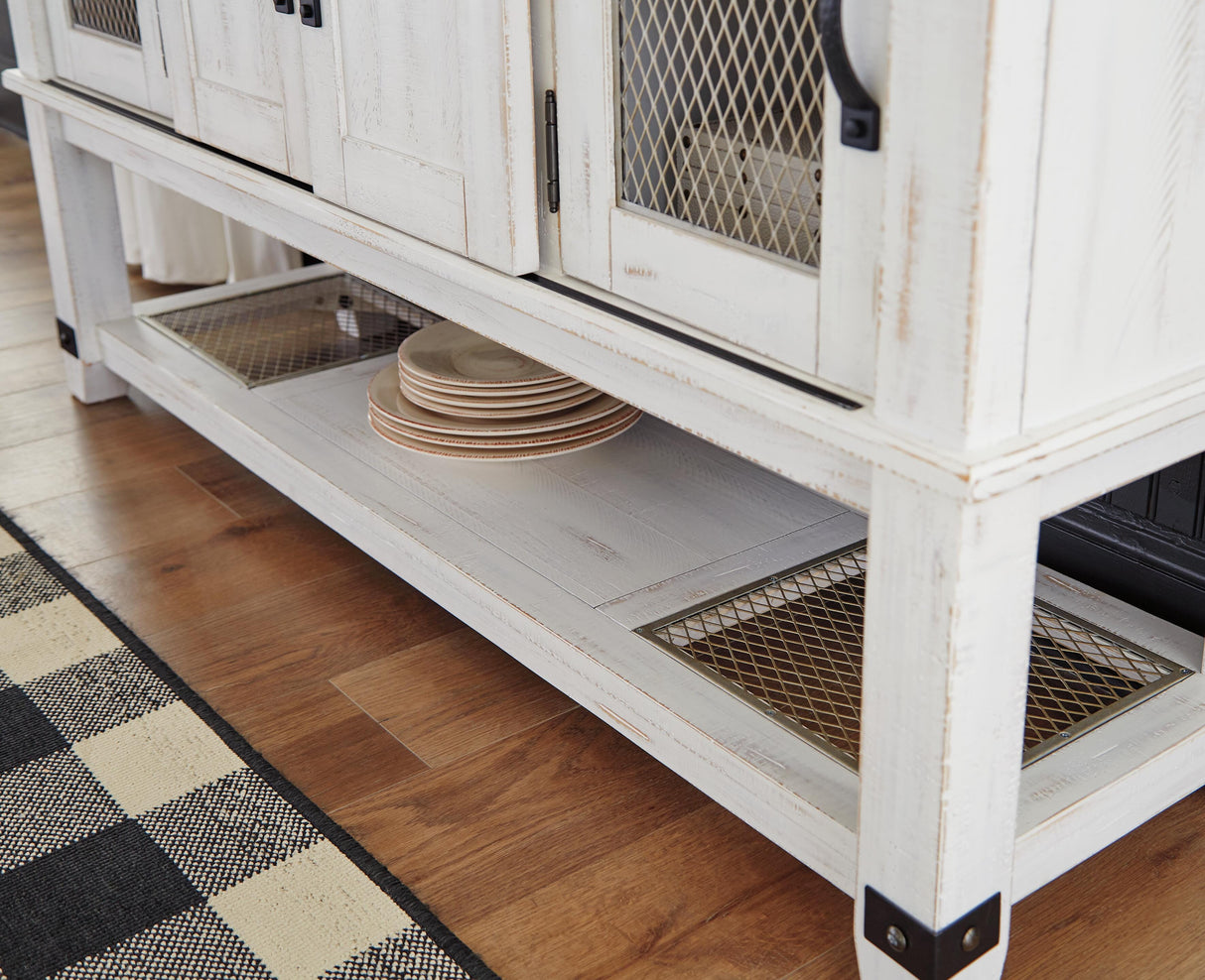 Valebeck White/Brown Dining Server by Ashley at Eve Furniture