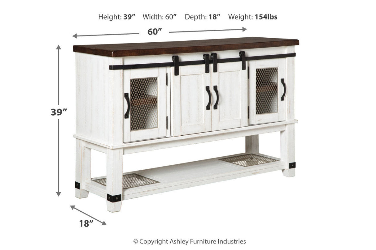 Valebeck White/Brown Dining Server by ASHLEY FURNITURE at Eve Furniture