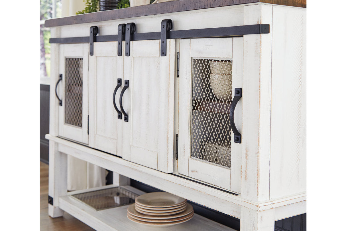 Valebeck White/Brown Dining Server by ASHLEY FURNITURE at Eve Furniture