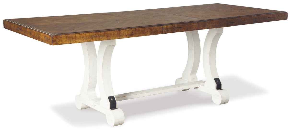 Valebeck White/Brown Dining Table and 4 Chairs by Ashley at Eve Furniture
