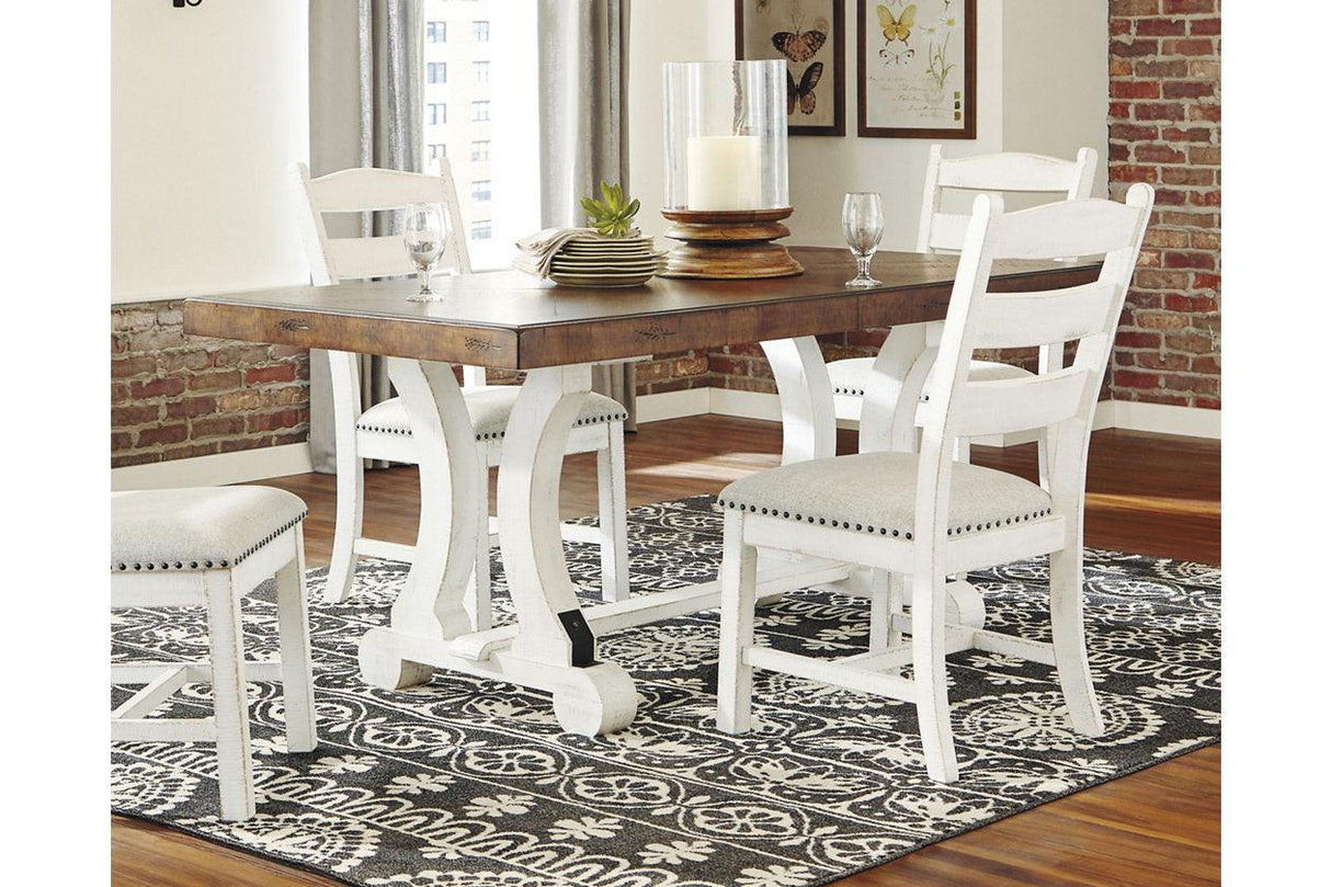Valebeck White/Brown Dining Table by Ashley at Eve Furniture