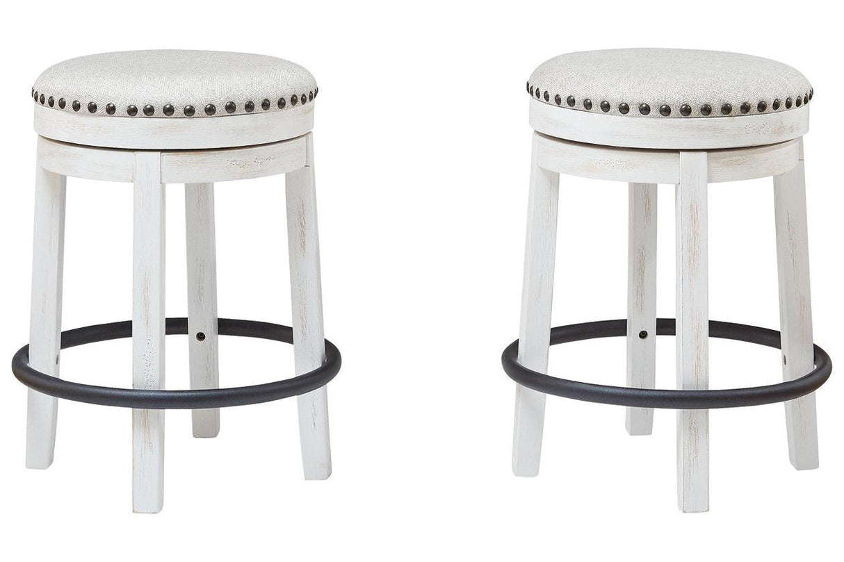 Valebeck White/Black Counter Height Stool by Ashley at Eve Furniture
