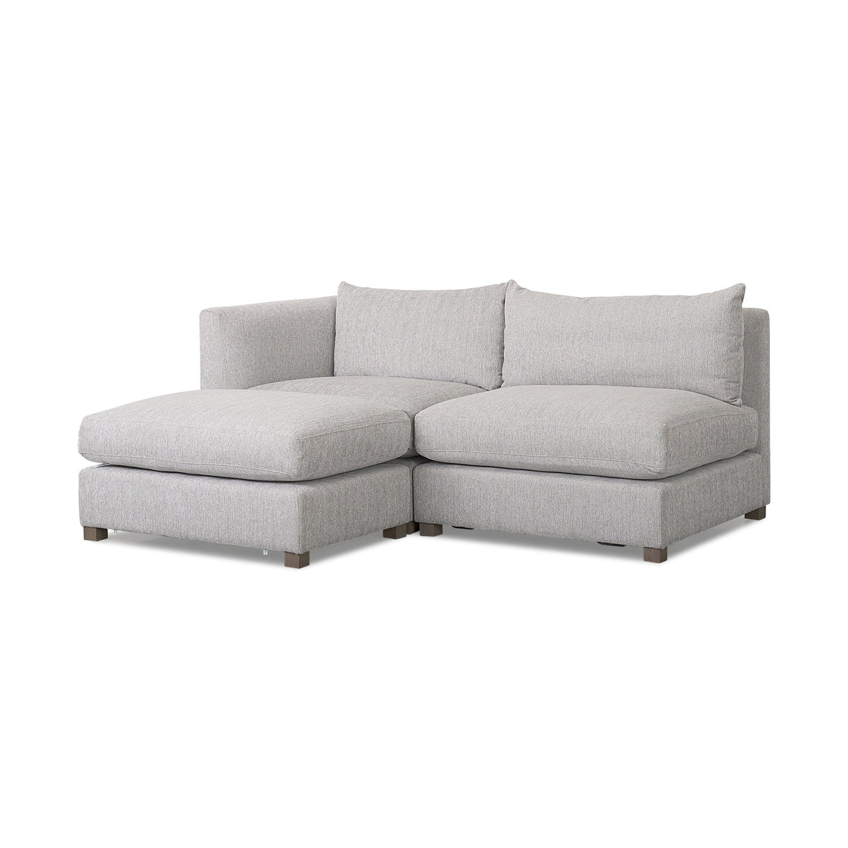 Valence 3 Piece Light Gray Modular Sofa Set (Included 1 Ottoman) by Mercana at Eve Furniture