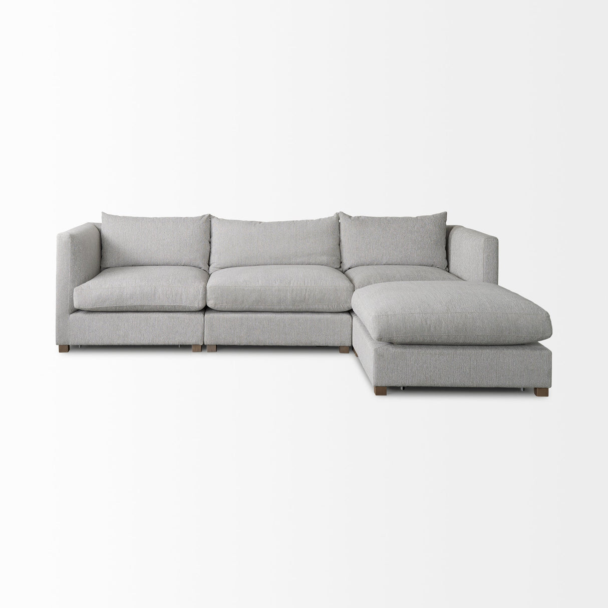 Valence 4 Piece Light Gray Modular Sofa Set (Included 1 Ottoman) by Mercana at Eve Furniture