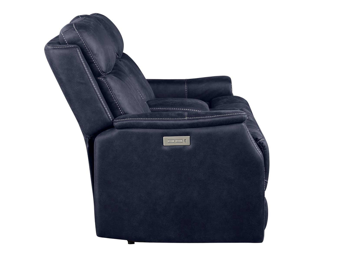 Valencia Ocean Blue 3-Piece Dual Power Reclining Set by Steve Silver at Eve Furniture