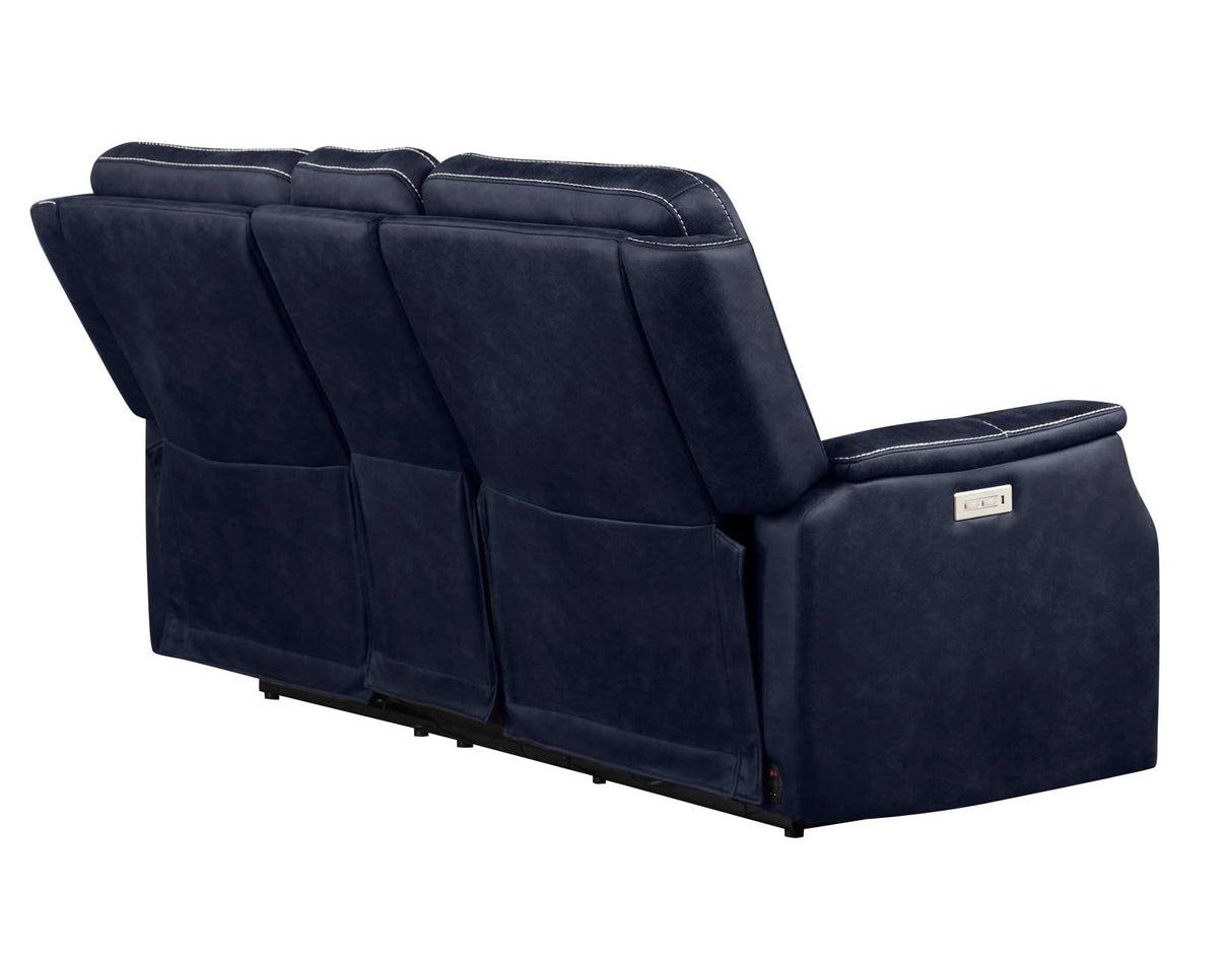 Valencia Ocean Blue 3-Piece Dual Power Reclining Set by Steve Silver at Eve Furniture