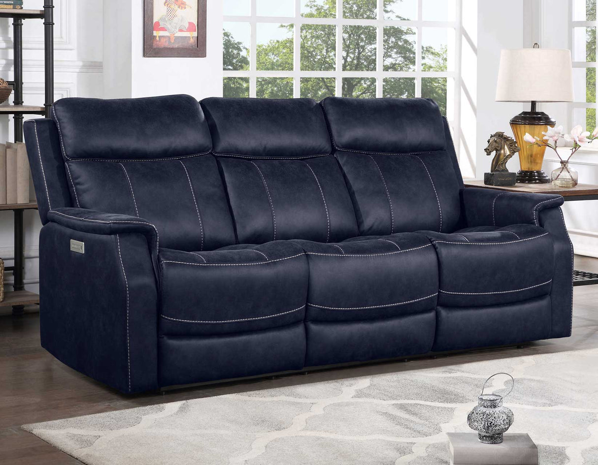 Valencia Ocean Blue 3-Piece Dual Power Reclining Set by Steve Silver at Eve Furniture