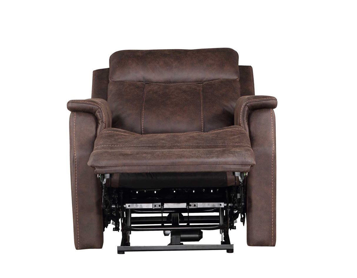 Valencia Walnut Dual-Power Leatherette Recliner by Steve Silver at Eve Furniture