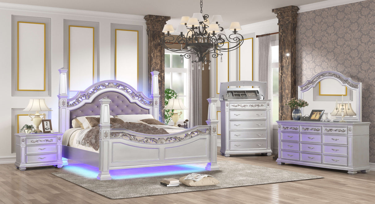 Valentine Silver Bedroom Set by Cosmos Furniture at Eve Furniture