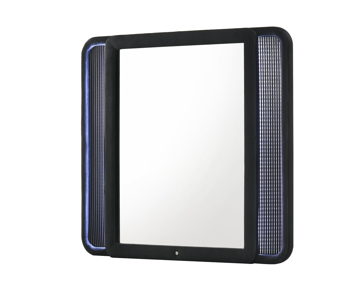 Valeria Black Bedroom Mirror by Crown Mark at Eve Furniture