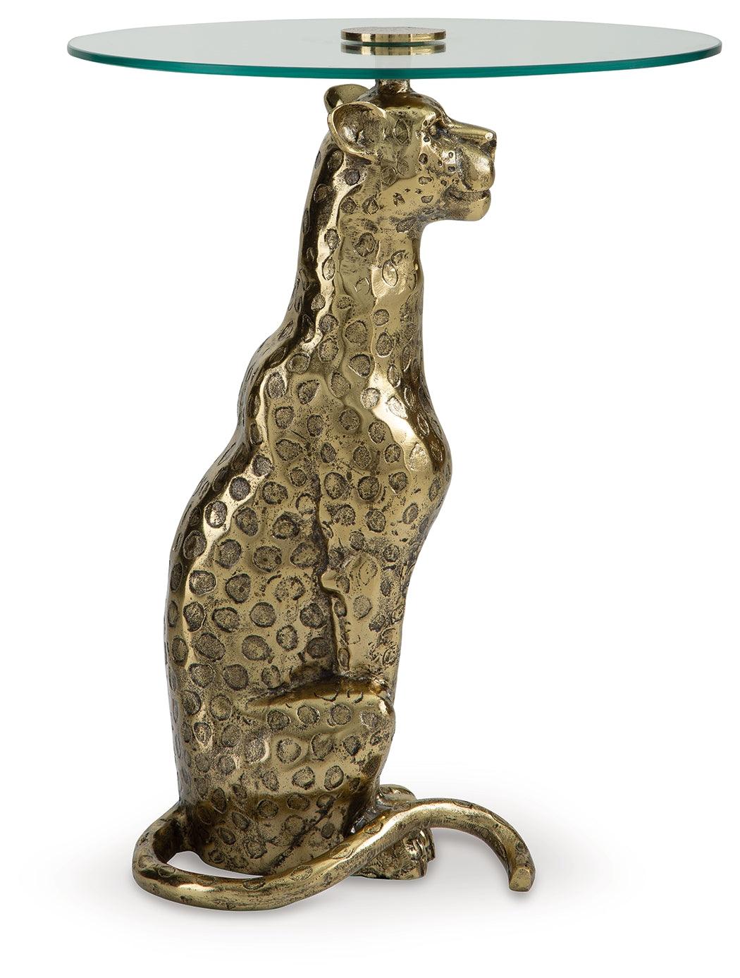 Vallain Antique Gold Finish Accent Table by Ashley at Eve Furniture