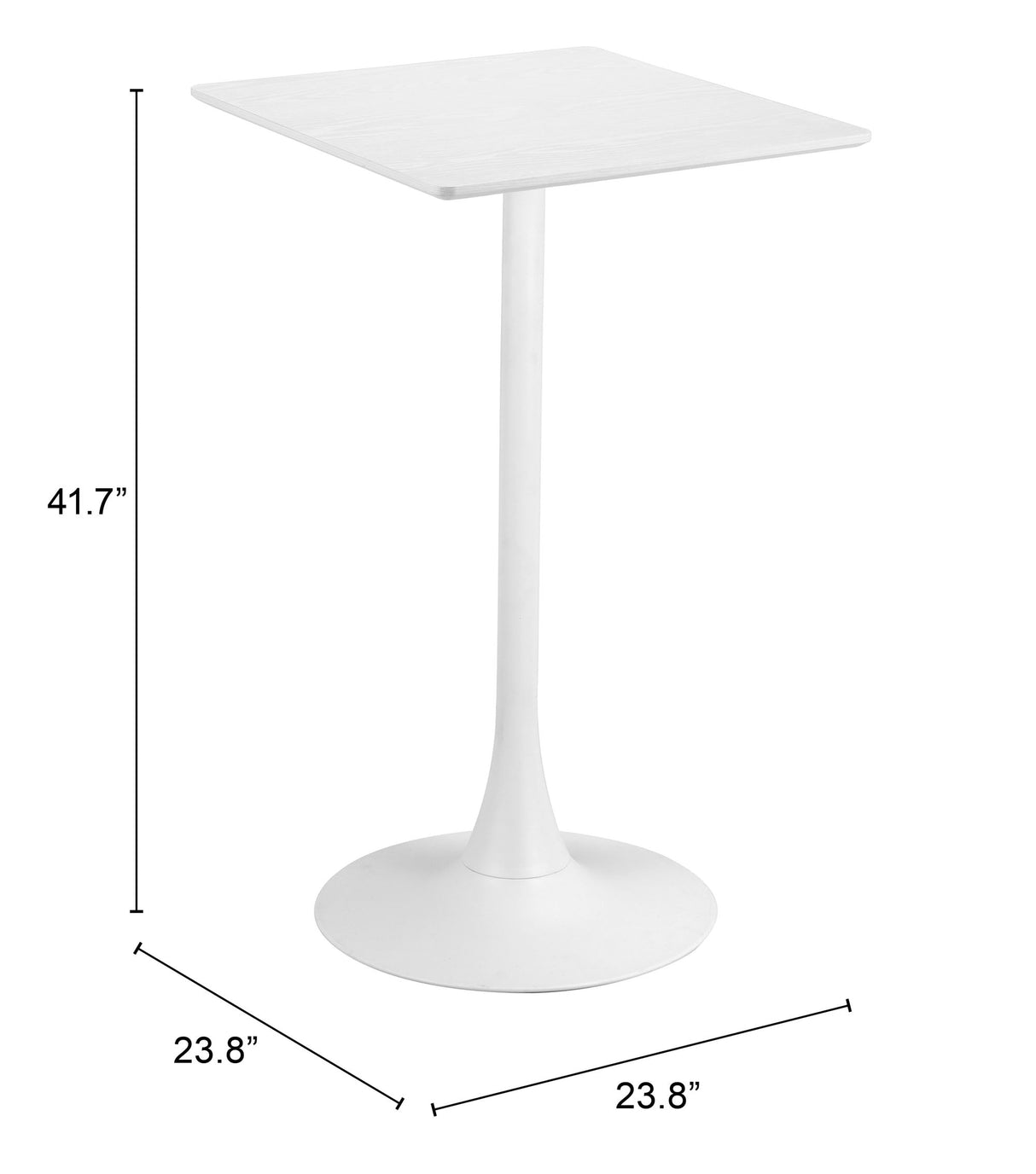 Valleta White Bar Table by Zuomod at Eve Furniture