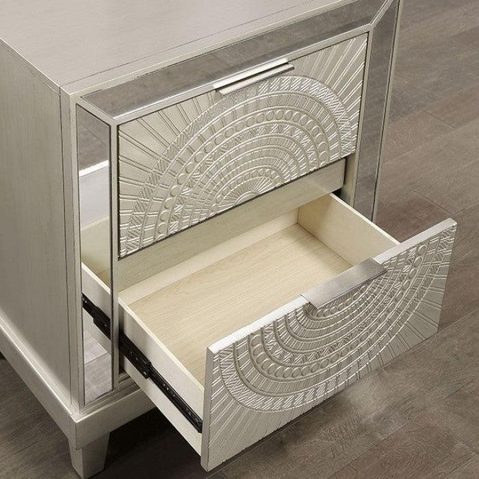 Valletta Champagne Night Stand by Furniture of America at Eve Furniture
