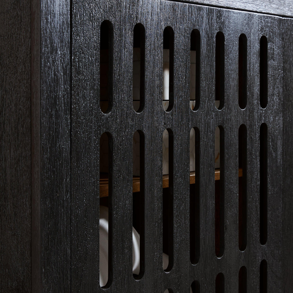 Vallisburg Black/Natural Accent Cabinet by Ashley at Eve Furniture