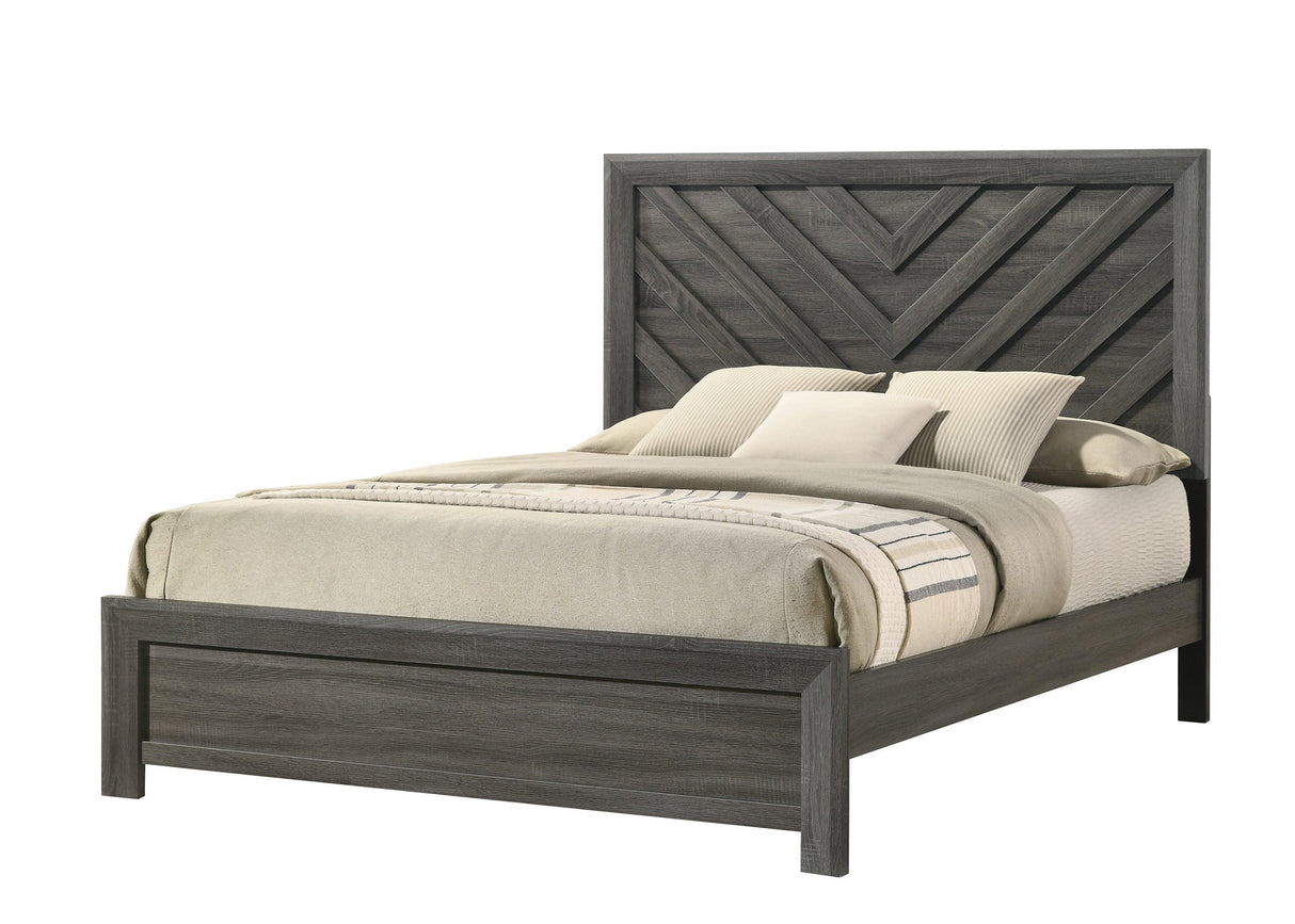 Valor Gray King Panel Bed by Crown Mark at Eve Furniture