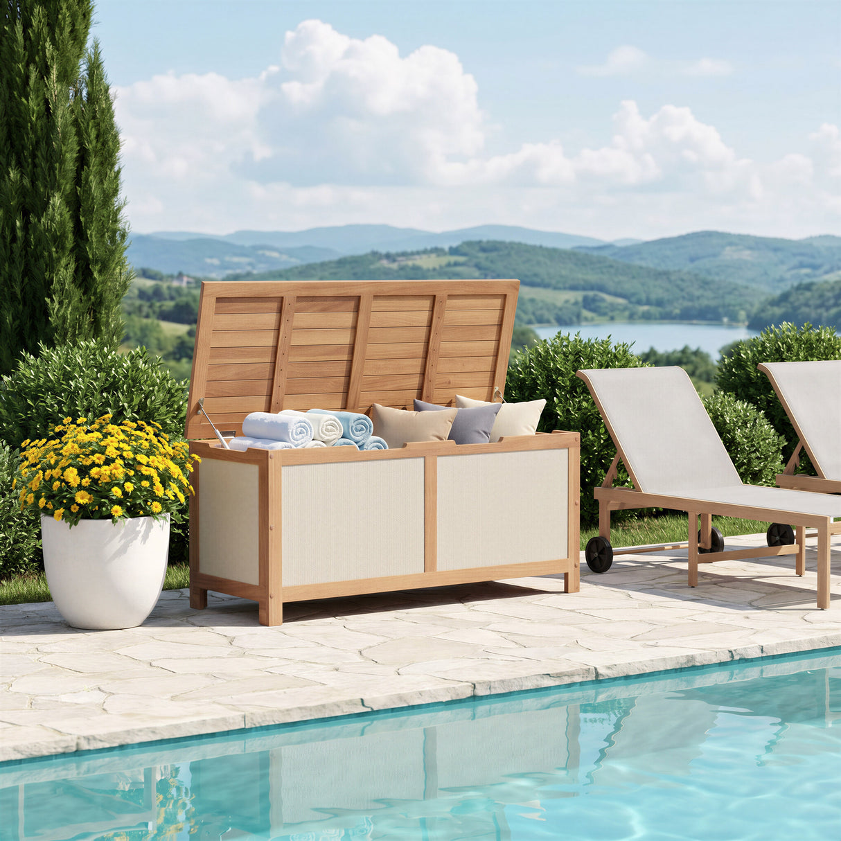 Valtan Natural Outdoor Storage Chest by Zuomod at Eve Furniture