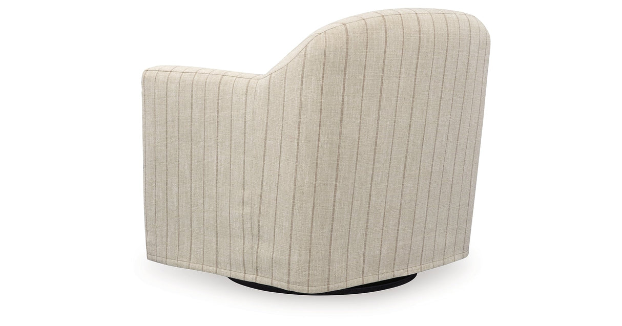 Valwick Cream/Brown Swivel Accent Chair by Ashley at Eve Furniture