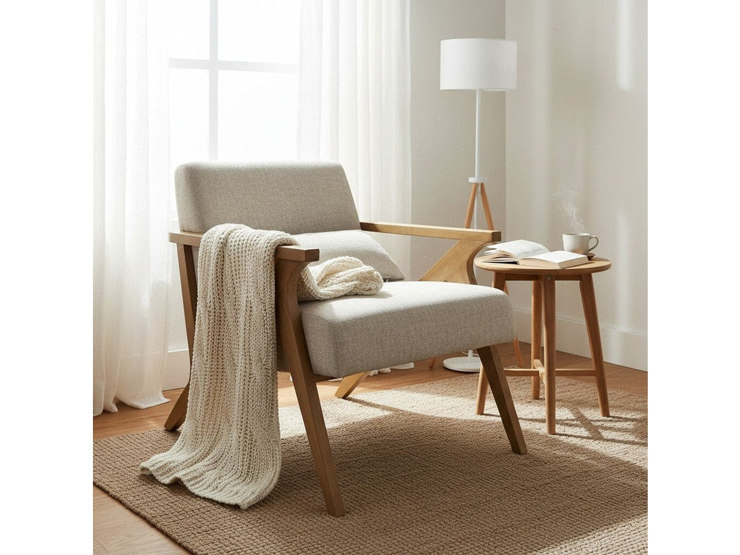 Vance White/Brown Accent Chair by Crestview at Eve Furniture