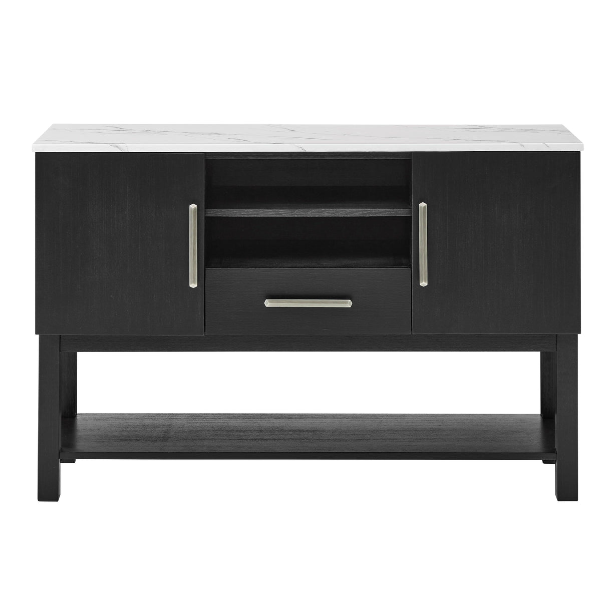 Vance Black Faux Marble Top Sideboard by Crown Mark at Eve Furniture