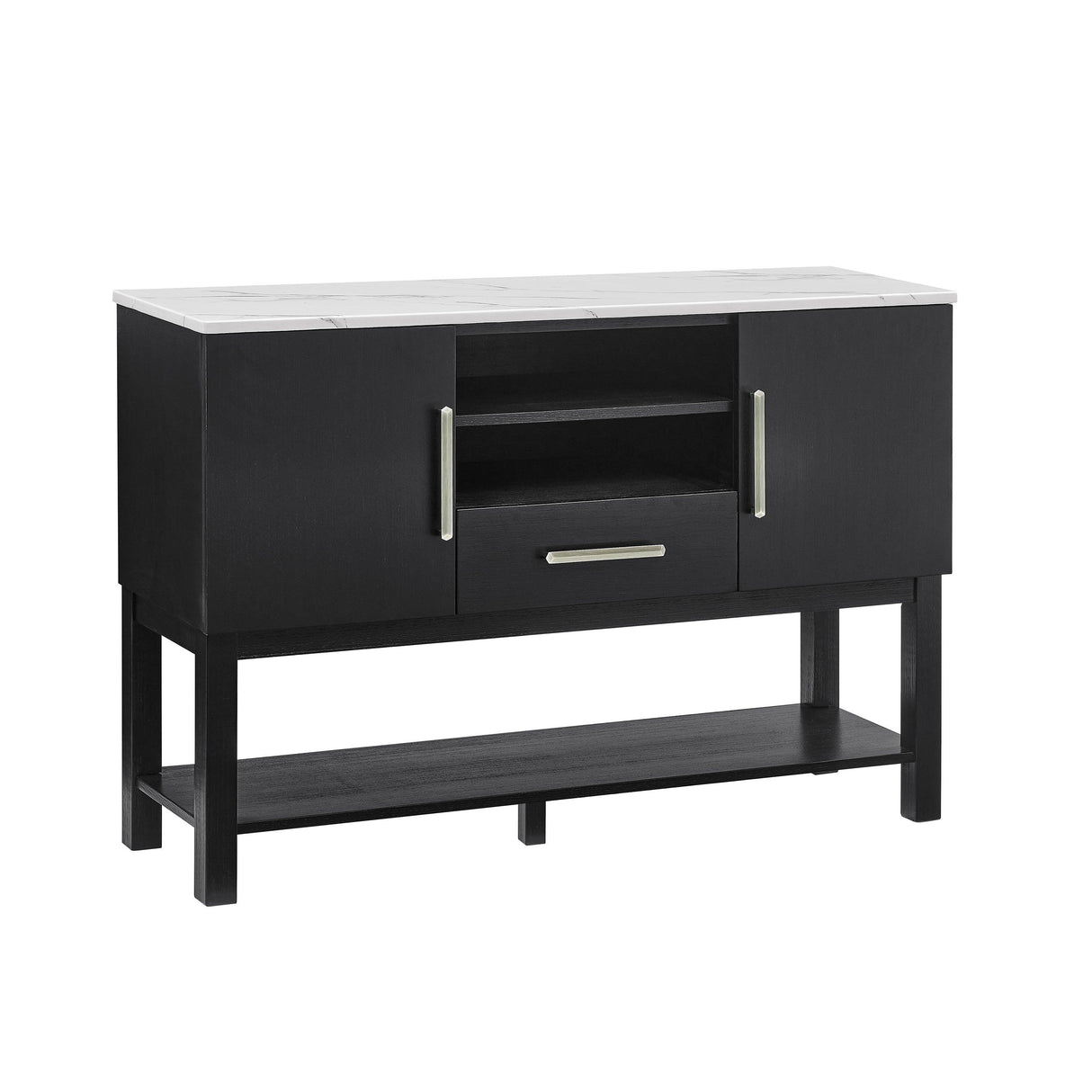 Vance Black Faux Marble Top Sideboard by Crown Mark at Eve Furniture