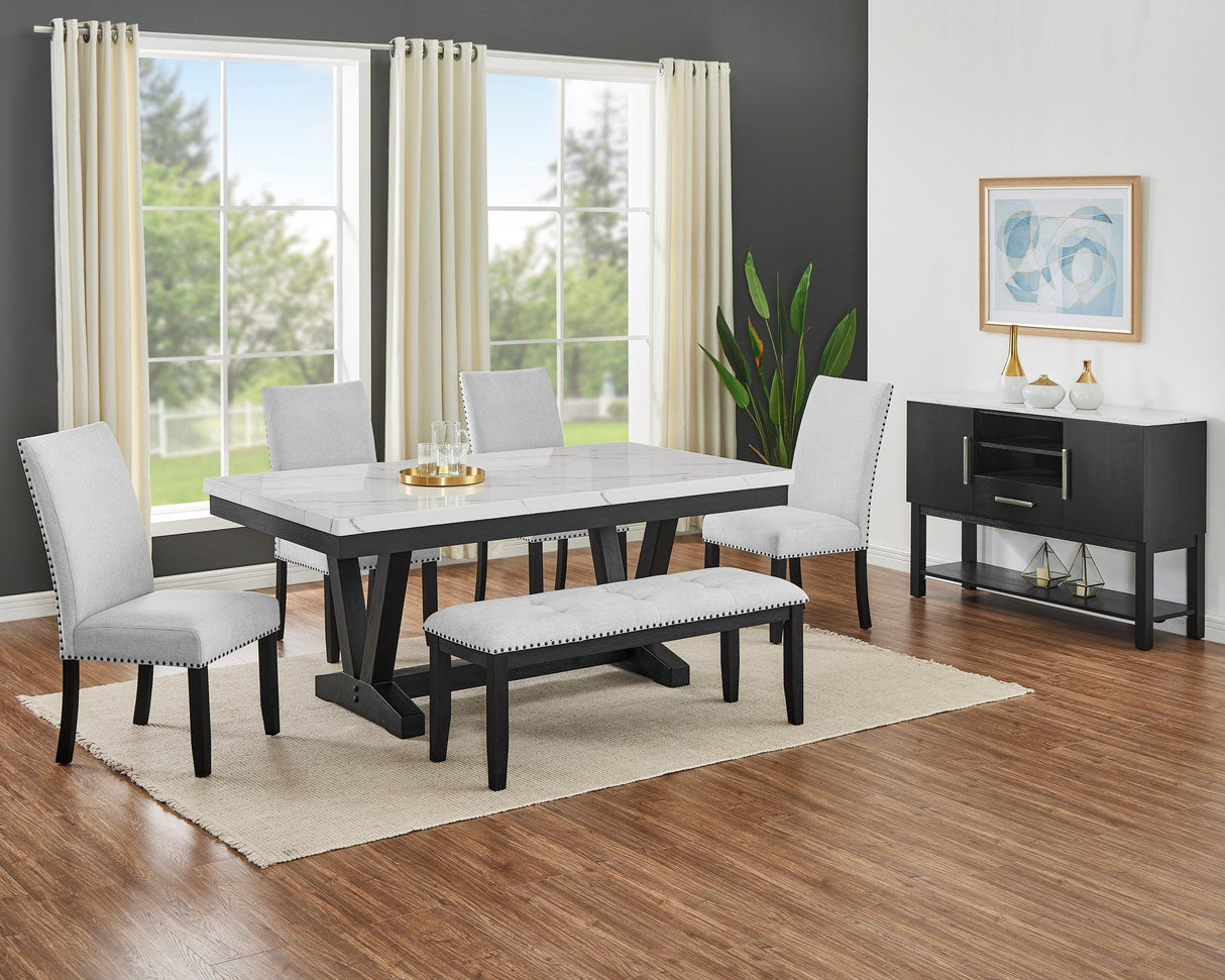 Vance Black Faux Marble Top Sideboard by Crown Mark at Eve Furniture