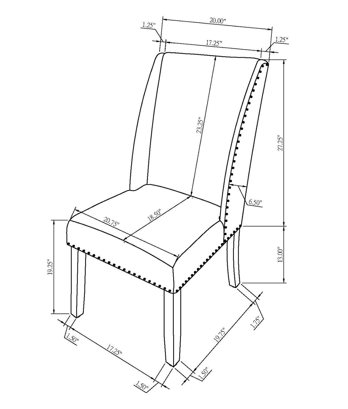 Vance Dove Dining Chair, Set of 2 by Crown Mark at Eve Furniture
