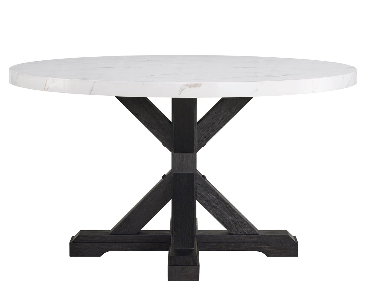 Vance Dove Faux Marble Round Dining Set by Crown Mark at Eve Furniture