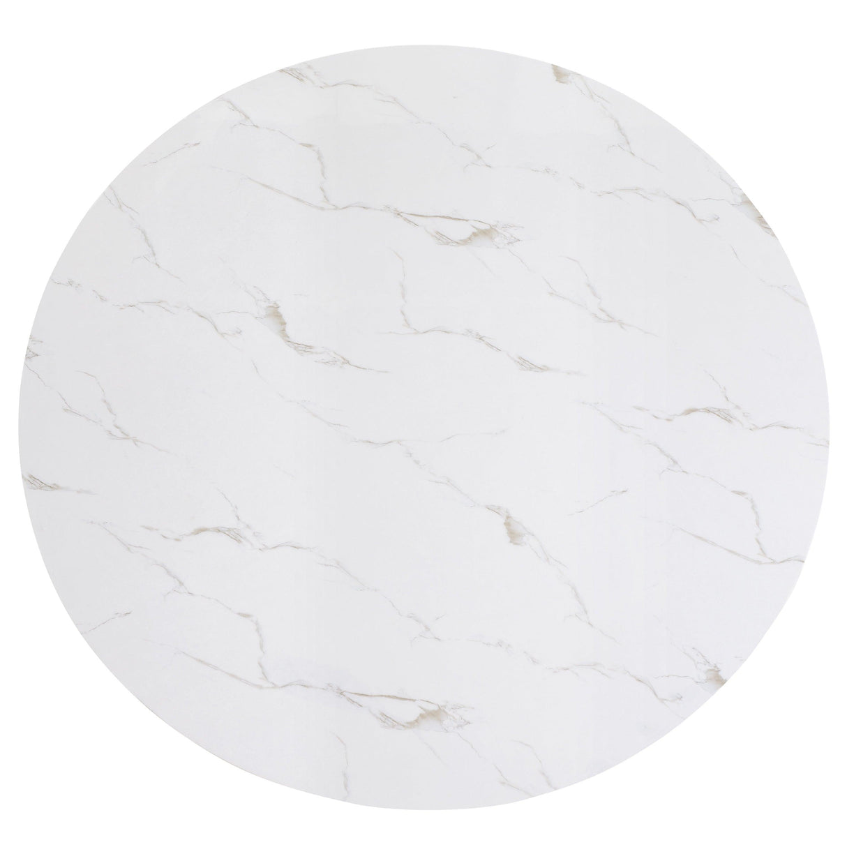 Vance White and Black Faux Marble Round Dining Table by Crown Mark at Eve Furniture
