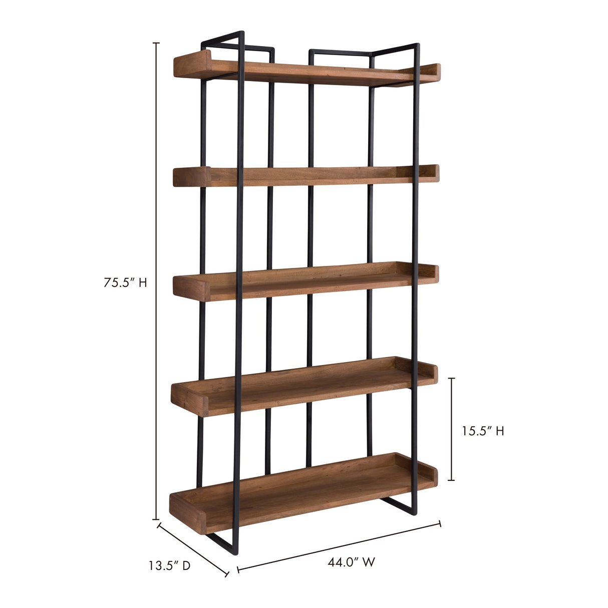 Vancouve Lightr Brown Small Bookshelf by Moe's Home at Eve Furniture