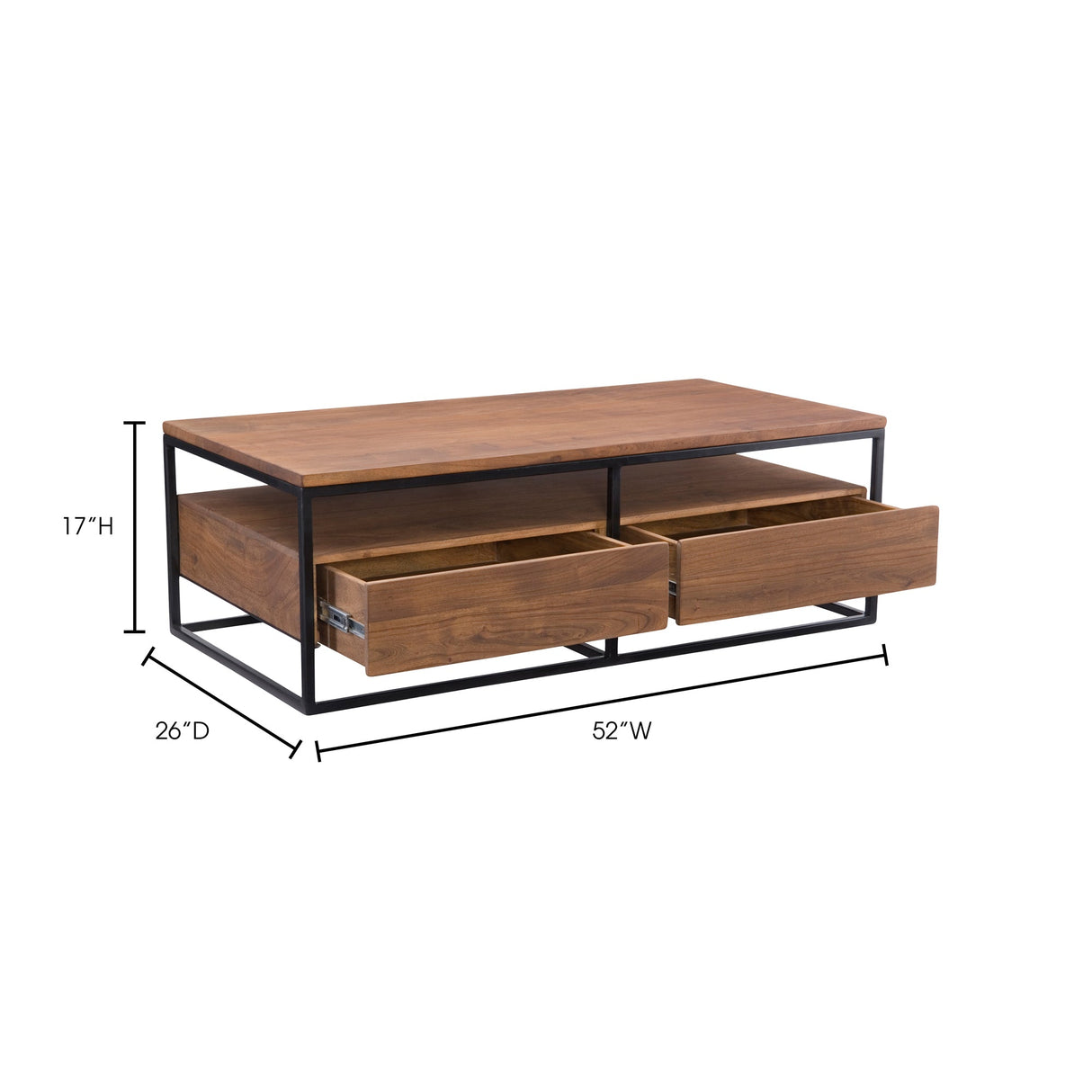 Vancouver Brown Coffee Table by Moe's Home at Eve Furniture