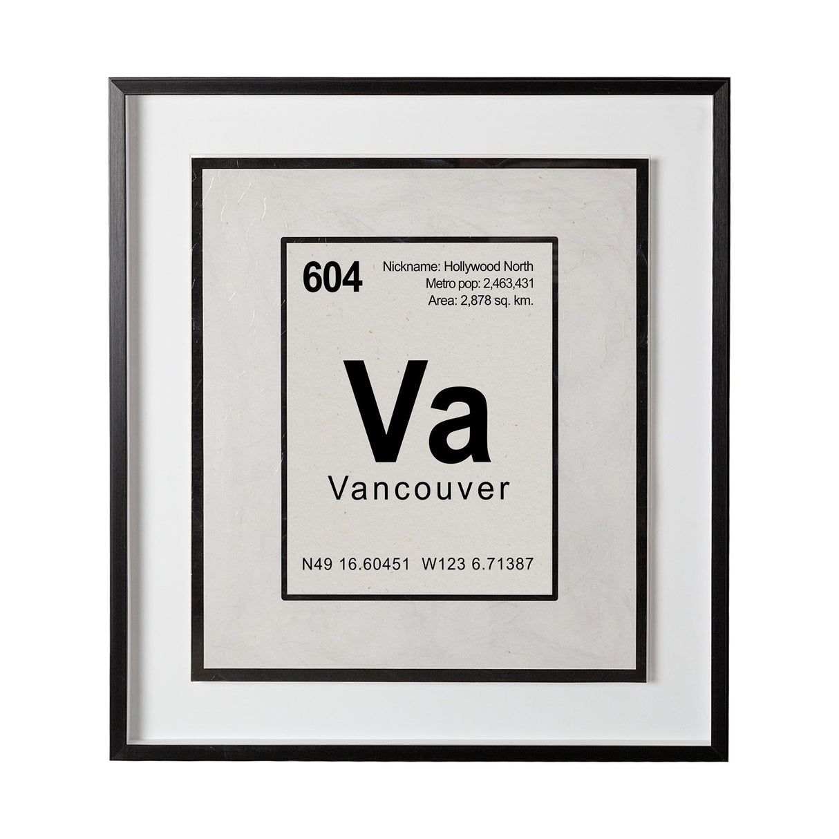 Vancouver by Glartlab a Hand Embellished Textured Framed Art Print Matted under Glass by Mercana at Eve Furniture