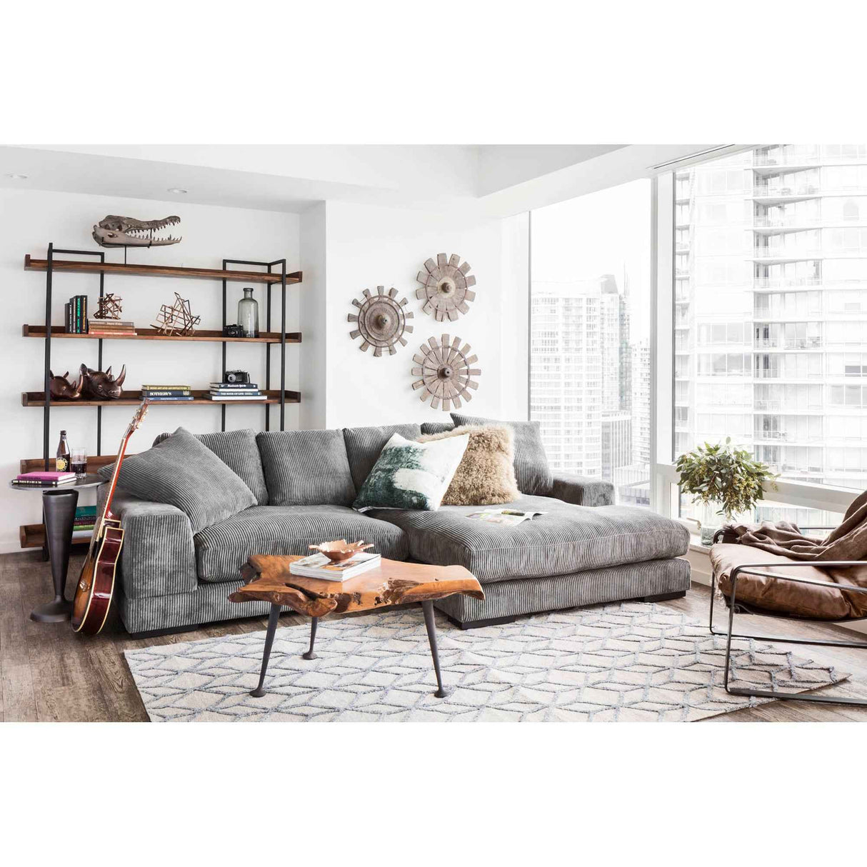 Vancouver Light Brown Large Bookshelf by Moe's Home at Eve Furniture