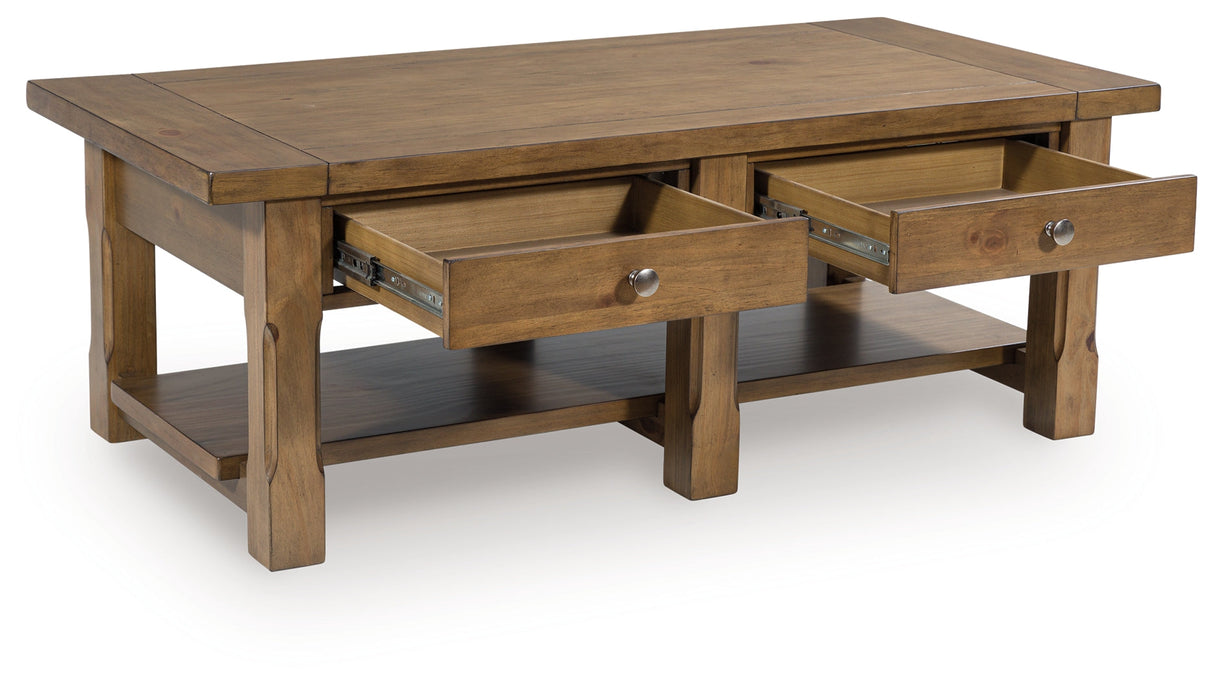 Vandenmore Medium Brown Coffee Table by Ashley at Eve Furniture