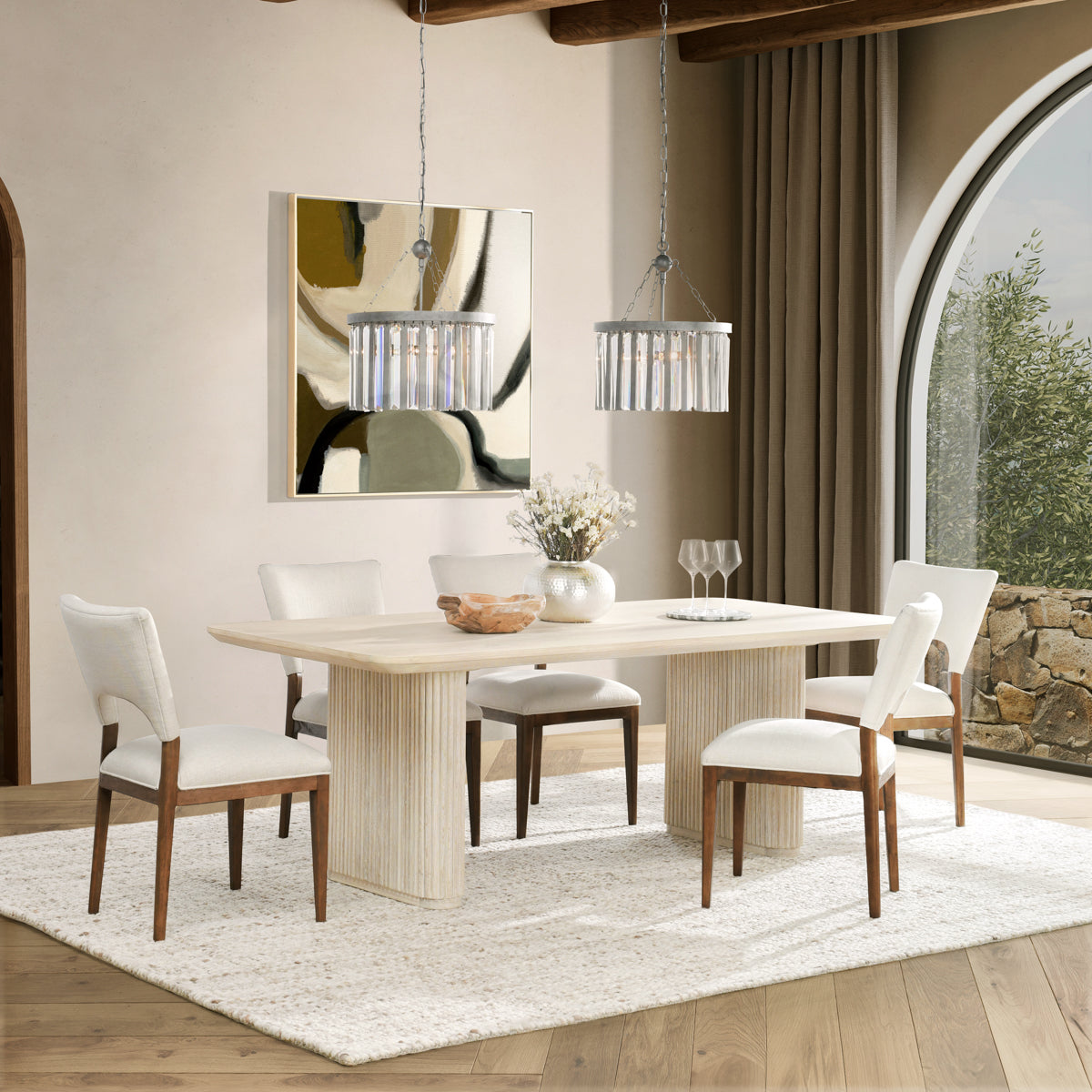 Vander Cream Wash Dining Table by Classic Home at Eve Furniture