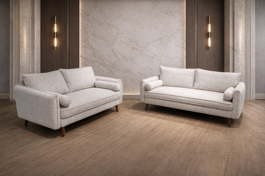Vanti Beige 2-Piece Sofa and Loveseat by Happy Homes at Eve Furniture