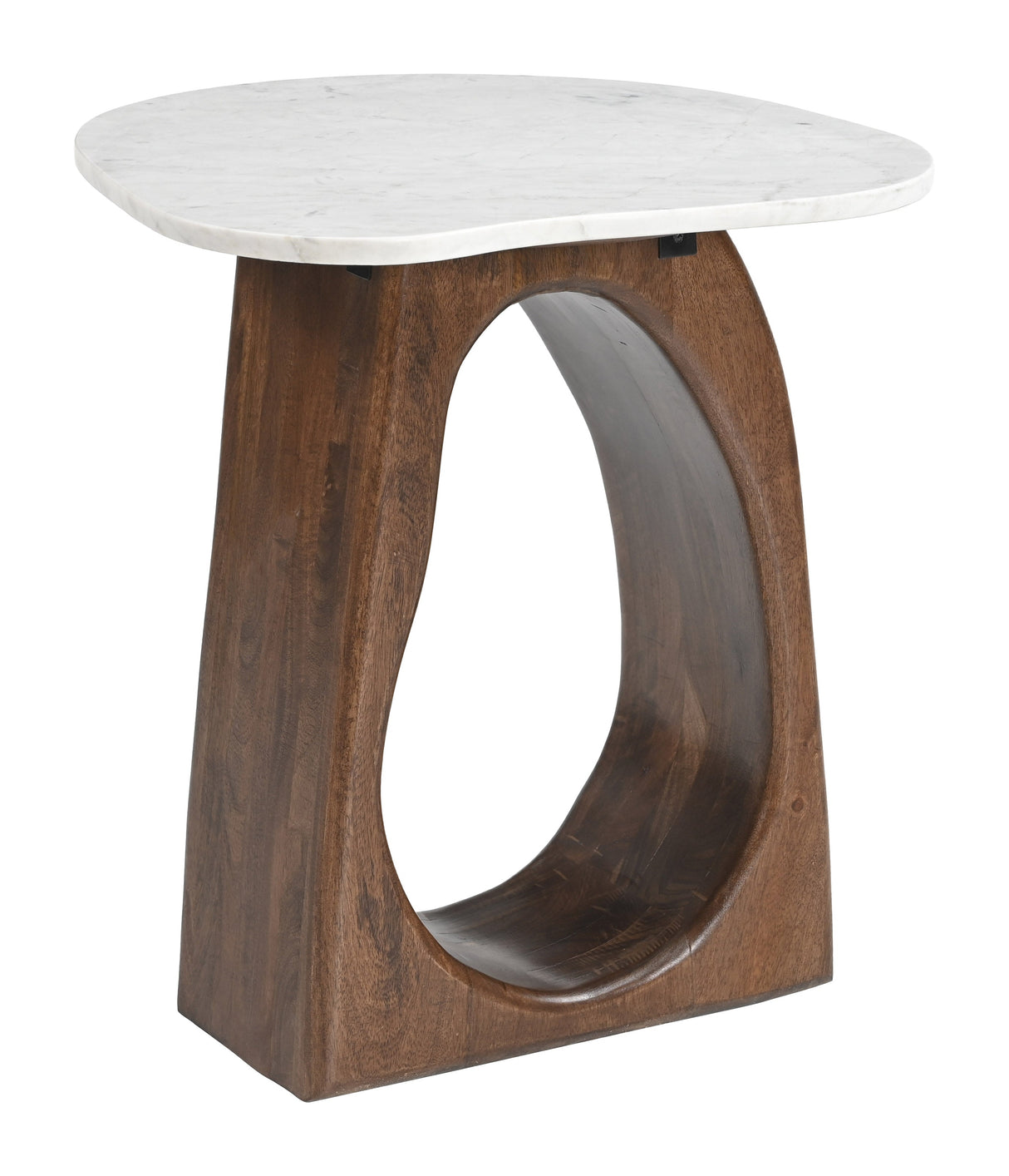 Vara White & Walnut Side Table by Zuomod at Eve Furniture