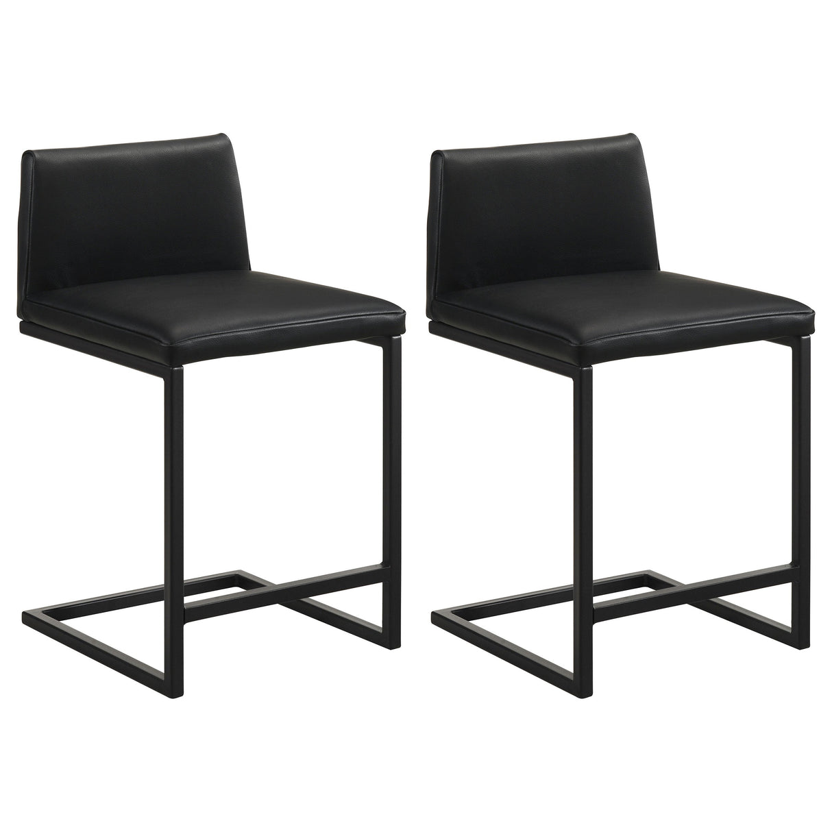 Vardon Black Genuine Leather Counter Height Chair (Set of 2) by Coaster at Eve Furniture