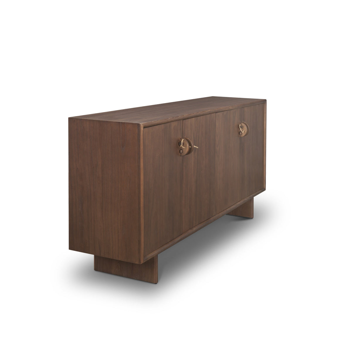 Varenna 4 Door Dark Brown Wood w/ Rope Handles Sideboard by Mercana at Eve Furniture