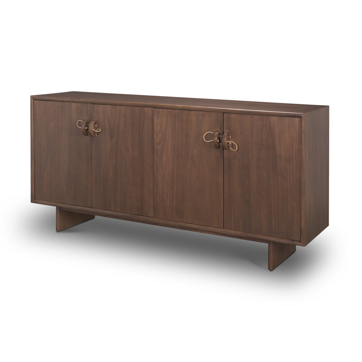 Varenna 4 Door Dark Brown Wood w/ Rope Handles Sideboard by Mercana at Eve Furniture