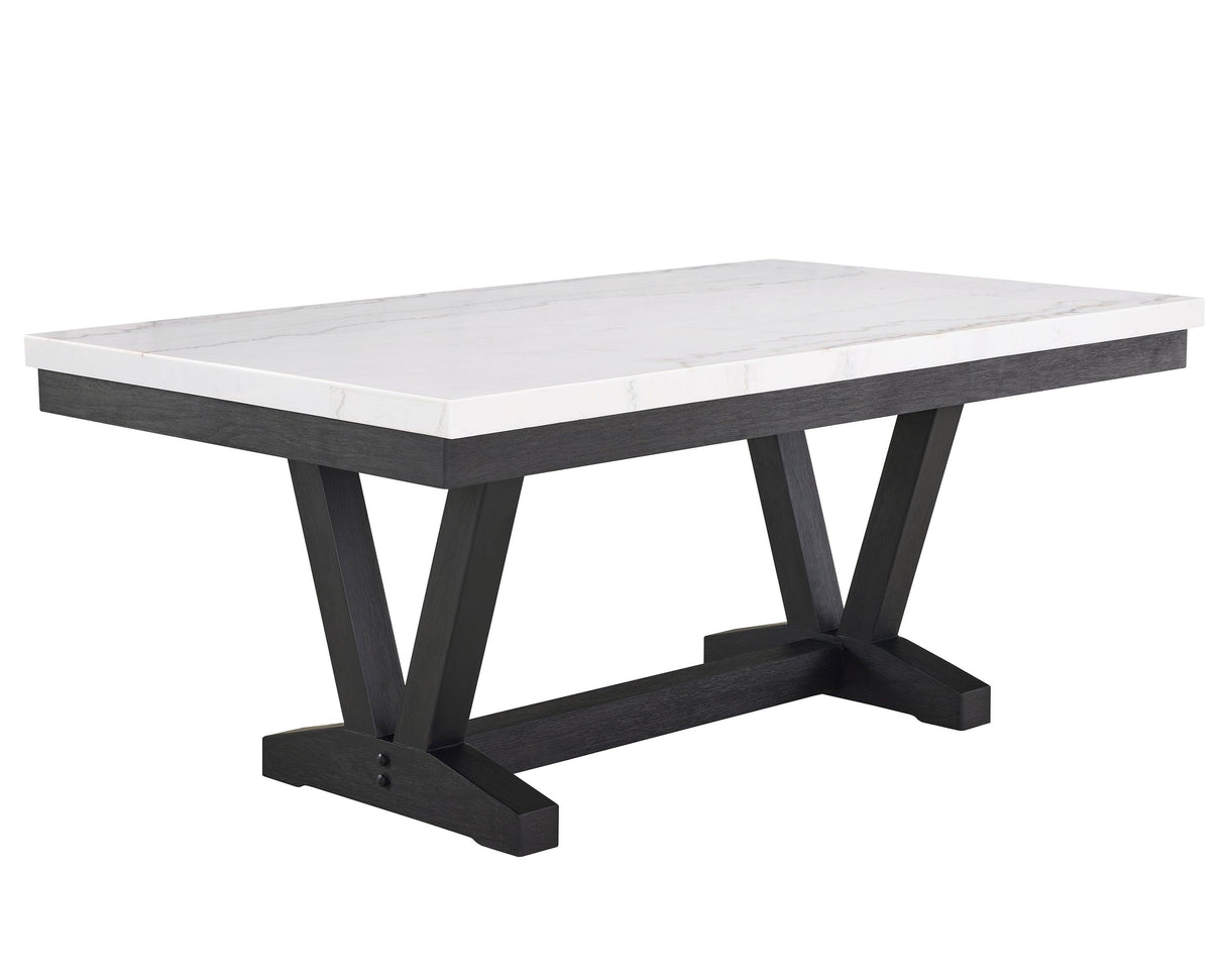 Varley Dove Genuine Marble Dining Set by Crown Mark at Eve Furniture