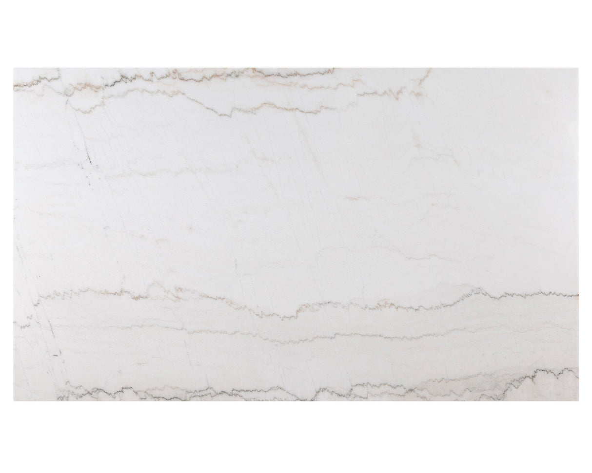 Varley White and Black Genuine Marble Dining Table by Crown Mark at Eve Furniture