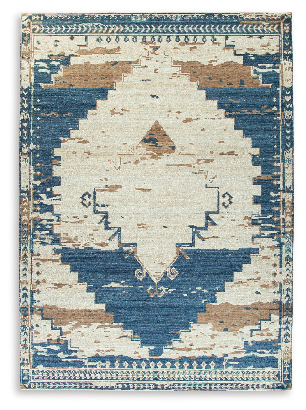 Varnler Blue/Brown/Tan Extra Large Rug by ASHLEY FURNITURE at Eve Furniture