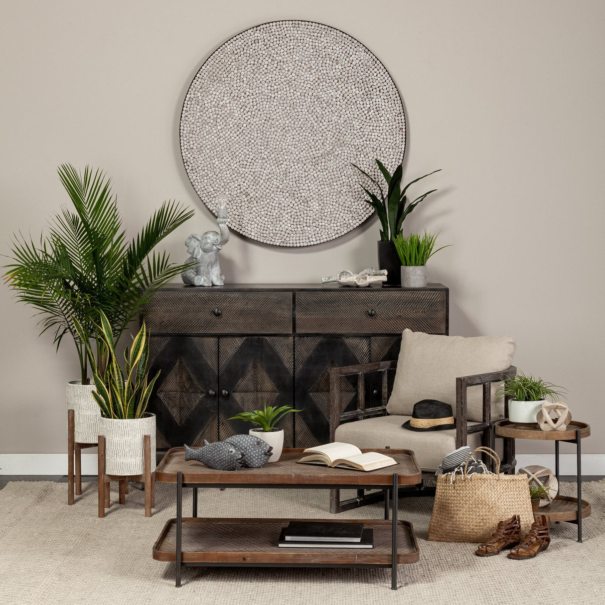Varoona Decorative Wall Object featuring Rudraksha Stones by Mercana at Eve Furniture